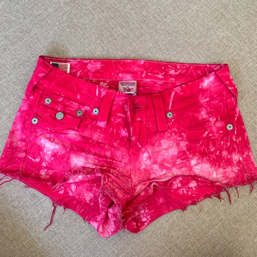 Pink jean short shorts